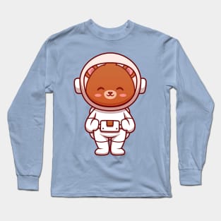 Astronaut Bear Astronaut Cartoon Long Sleeve T-Shirt